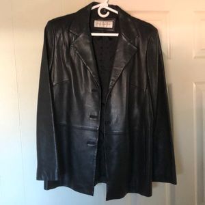 Jones New York Leather Blazer